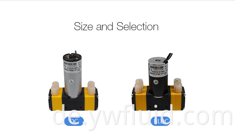 Micro Doppelkopf-Bldc-Diaphragmpumpe Luftpumpe 12 V mit großem Fluss-YW05-B-BLDC.